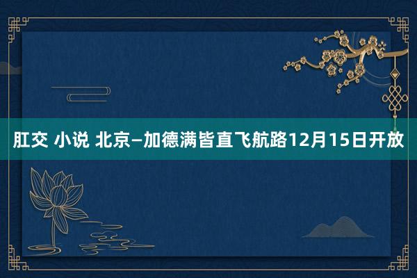 肛交 小说 北京—加德满皆直飞航路12月15日开放