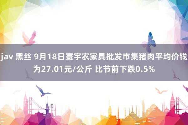 jav 黑丝 9月18日寰宇农家具批发市集猪肉平均价钱为27.01元/公斤 比节前下跌0.5%